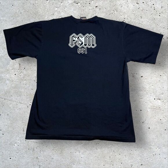 FSM 691 American Flag T-Shirt Size Large Hot Eagle Short Sleeve Tee Black - Picture 4 of 8